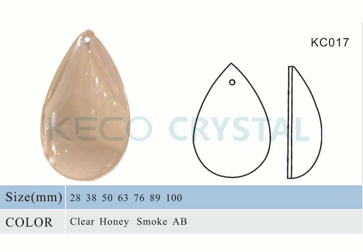 half shape asfour crystal drop-(KC017) 