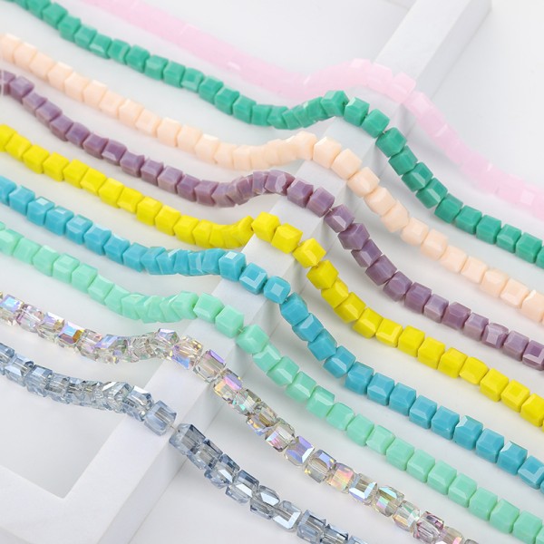 cubic crystal glass beads