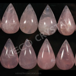 Pink color Rock Crystal half pear drop
