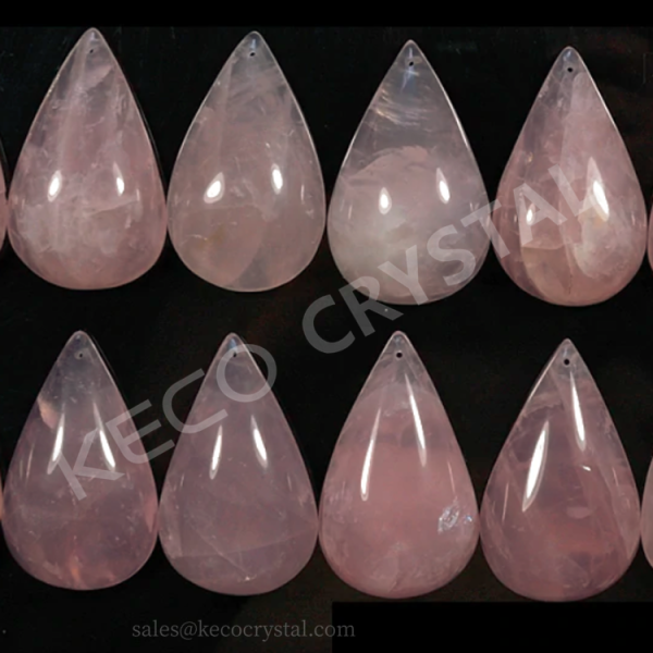 pink color Crystal half pear drop